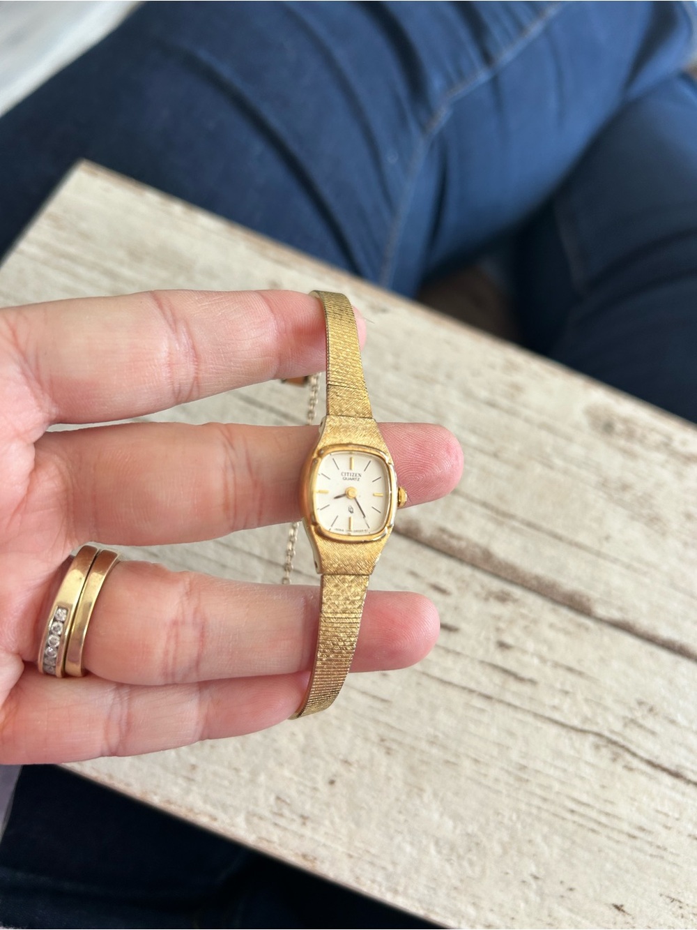 CITIZEN Gold Tone Ladies Wristwatch - Textured Bracelet